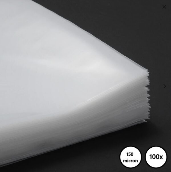 12" Plastic LP Sleeves - 150 Micron - Thick Quality (100 pieces)