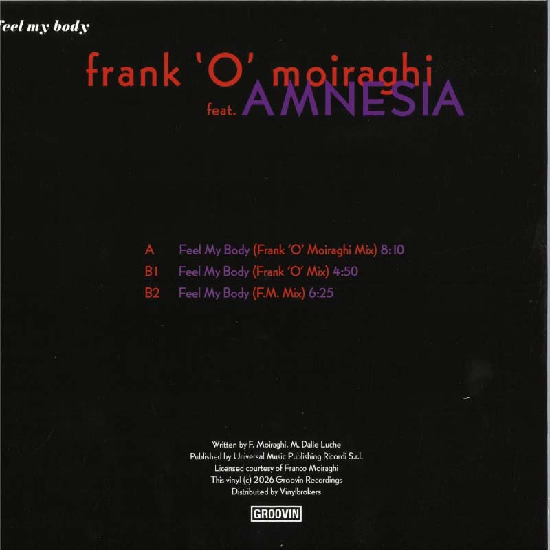 Frank 'O' Moiraghi feat. Amnesia - Feel My Body